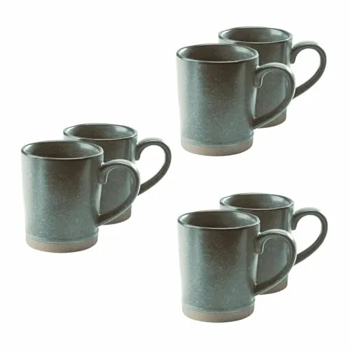 LOBERON Tasse 6er Set Biarré - Handgefertigt & Glasiert - Kaffeetassen & Becher, rustikales Design aus robustem Steinzeug, spülmaschinenfest und nachhaltig für langlebigen Genuss.