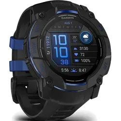 Garmin Instinct 3 AMOLED LIMITED EDITION Schwarz / Bolt Blue - Sport- / Outdoor-Uhren mit hochwertigem AMOLED-Display und anpassbarem Silikon-Wechselarmband für individuellen Style und Komfort.