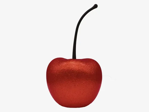 MamboCat Dekofigur Deko-Kirsche in Kupfer - Nussknacker Deko-Kirsche aus robustem Fiberglas, handgefertigt, witterungsbeständig und ideal für Innen- und Außendekoration, glänzender Glitter-Effekt für stilvolle Akzente.