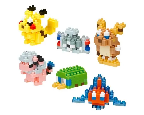Bandai Nanoblock Pokémon Elektro-Typ Set - Bauspielzeugset mit 6 Mini-Figuren zum Zusammenbauen, ideal für Pokémon-Fans ab 12 Jahren und bietet eine kreative Bauaktivität.