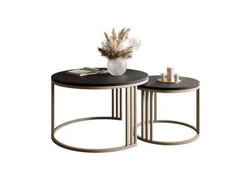 Couchtisch LORI 2in1 KASCHMIR MAT, Schwarz matt in schwarz von Lookway