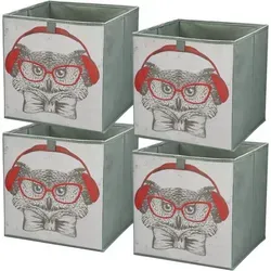 Storage Box  Faltbare Aufbewahrung Boxen 31 X 31 X 31 Cm  Eule  4 Stück