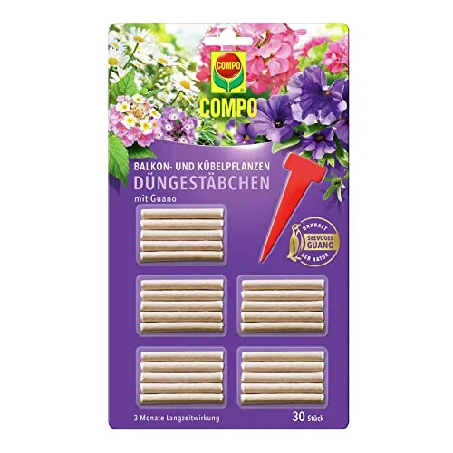 Compo Balkon- und Kübelpflanzen Düngestäbchen mit Guano