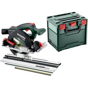 Metabo Handkreissäge KS 18 LTX 57 BL, 18V - Akkubetriebene Handkreissäge mit Kappschiene für präzise Kappschnitte bis 57mm. Ideal für flexible Einsätze, auch bei Schrägschnitten bis 50 Grad.