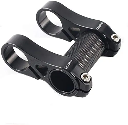 ANCLLO Litepro Aluminium Fahrrad Lenker mit Doppel Vorbau und Riser, Schwarz