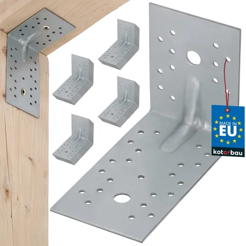 KOTARBAU® 50er Set Winkelverbinder Stahl 100 x 150 x 80 mm – Hochwertige Metallwinkel für Bauprojekte