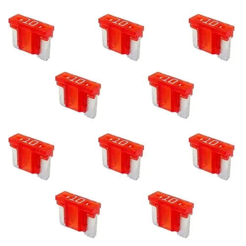 Flachstecksicherung Mini-Sicherung 10A / 58V / rot (0,30 EUR/Stück) 10 x