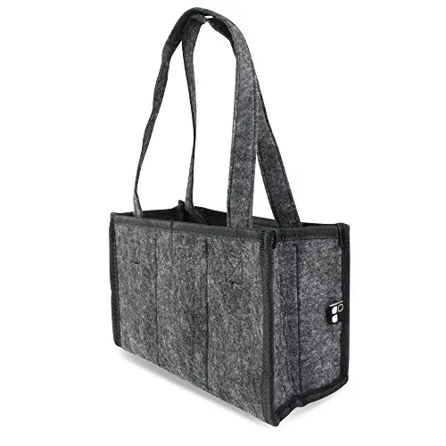 Promotion & Beyond Flaschenträger aus Filz für 6 Flaschen – Männerhandtasche Bierträger Anthrazit – Flaschentasche für 0,33l & 0,5l – Geschenk für Männer zum Vatertag Grillen & Picknick
