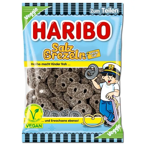Haribo Salzbrezeln Lakritz 175g – Vegane Snack-Option