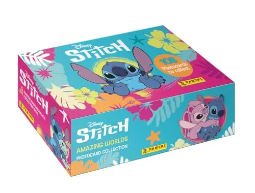 Panini Stitch PHOTOCARDS Box mit 24 Hüllen - Sammelkarten Packs & Sets mit 120 einzigartigen Fotokarten, darunter holografische und limitierte Auflagen – perfekt für Disney-Fans und Sammler!