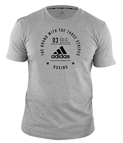 adidas Unisex Fællesskabslinje T shirt, Grau/Schwarz, S EU