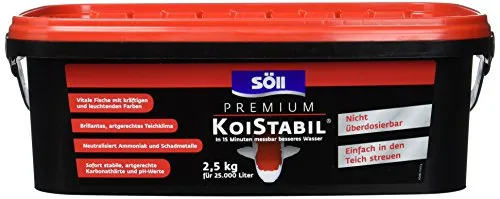 Söll 81891 Premium KoiStabil Teichstabilisator 2,5 kg - effektiver Wasseraufbereiter reguliert pH-Wert und KH-Wert für messbar besseres Teichwasser im Gartenteich Fischteich Koiteich, Koi-gerecht