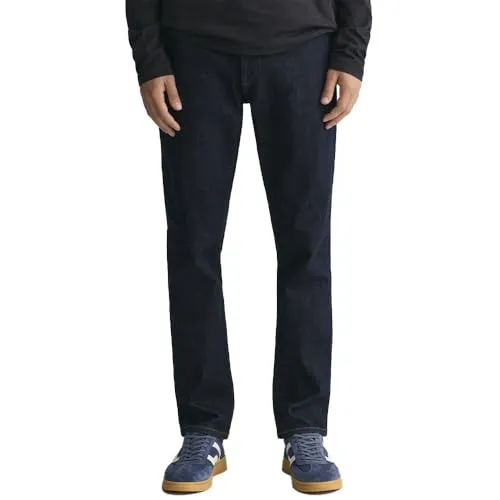 Gant 5-Pocket-Jeans Slim Fit blau 33/32 - Moderne Jeans im Slim Fit Schnitt für einen stylishen Look, ideal für jeden Anlass. Bequem und vielseitig, perfekt kombinierbar.