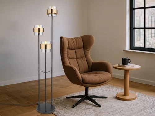 LED Stehlampe Rauchglas 3er Set für Wohnzimmer - Elegante LED Stehleuchte mit rauchigen Glasschirmen und modernem Design. Ideal für stimmungsvolle Beleuchtung und stilvolle Akzente in jedem Raum. Inkl. dimmbarer Leuchtmittel für individuelle Lichtgestaltung.