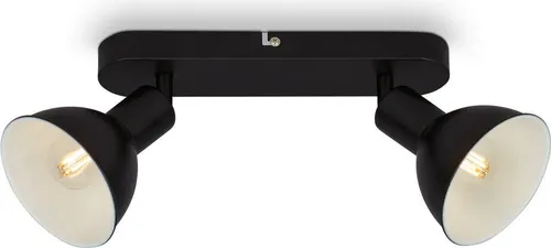 Deckenleuchte Spotleuchte vintage drehbar schwenkbar 2xE14 25W schwarz Briloner