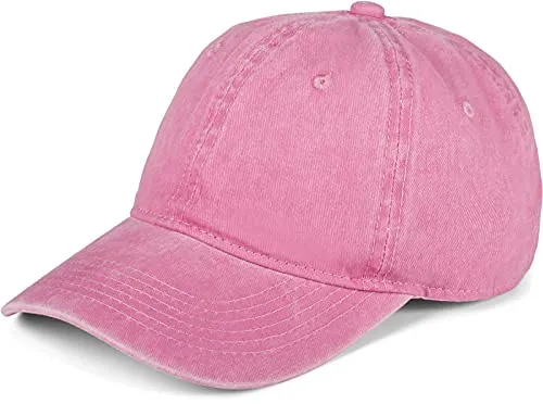Produktbild styleBREAKER Unisex Baseball Cap Vintage Look verstellbar 6-Panel Cappy in Washed Optik mit gebogenem Schirm Baumwolle Retro Cap Damen und Herren, Farbe:Dunkelrosa