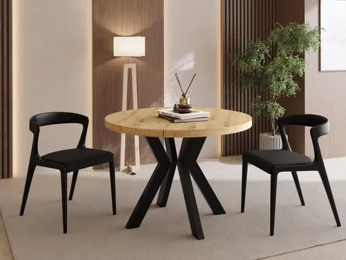 Runder Esstisch Savio Ausziehbar 80-130 cm – Flexibel für 4-14 Personen - VIELSEITIGER ESSZIMMER-TISCH – Der elegante runde Esstisch Savio lässt sich flexibel von 80 auf 130 cm erweitern und bietet Platz für gesellige Abende. Robuste Holzbeine und pflegeleichte Tischplatte garantieren Langlebigkeit und Stil.