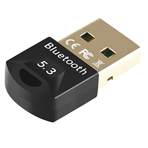 zoerbufan Bluetooth Adapter 5.3, Bluetooth Stick für Windows 11/10/8,1/7, USB EDR Bluetooth Dongle für PC, Laptop, Desktop, Headset, Lautsprecher, Tastatur, Kopfhörer (Schwarz)