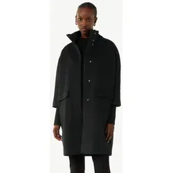 Comma Wollmantel mit geripptem Kragen in schwarz von comma,