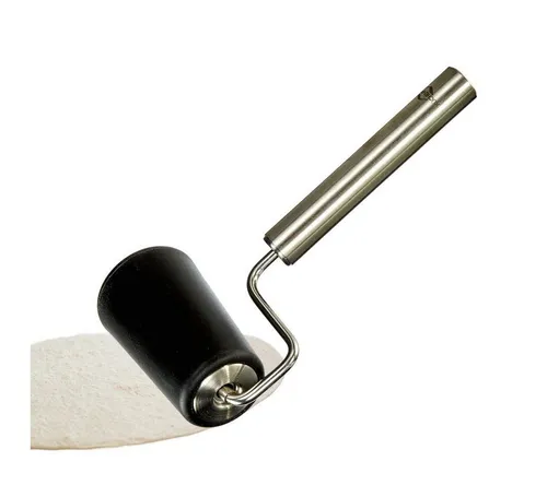 Küchenprofi Teigroller Pizzaroller BAKE Edelstahl/Kunststoff - Nudelholz mit konischer Walze, ideal zum gleichmäßigen Ausrollen von Teig in runden Backformen. Hochwertiger Edelstahl und Kunststoff für sicheren Halt und präzises Arbeiten.
