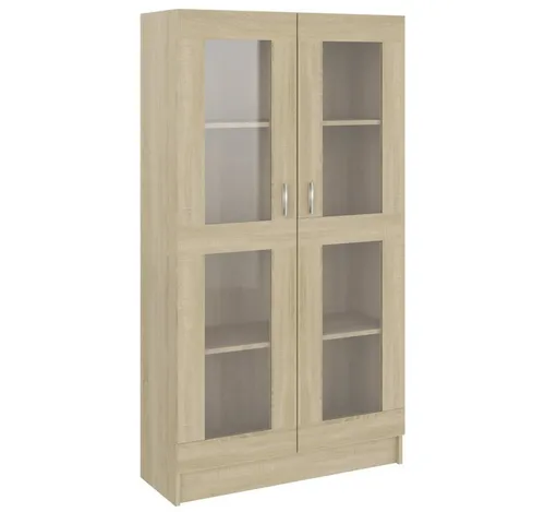 DOTMALL Vitrine Vitrinenschrank Sonoma-Eiche 82,5x30,5x150 cm Holzwerkstoff