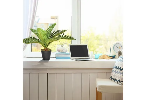 Kunstpflanze Künstliche Pflanze, Palme, HOMCOM, Höhe 50 cm, Grün 12,5 x 12,5 x 50 cm