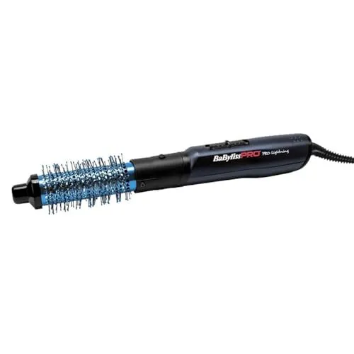 BaByliss Warme Lucht Borstel Blue Lightning PRO 34 mm 700W - Haarbürsten für glänzendes Haar, mit 700W Leistung für schnelles Styling und voluminöse Ergebnisse.