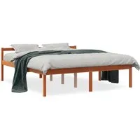 vidaXL Seniorenbett Wachsbraun 150x200 cm aus Massivholz - Robustes Seniorenbett aus massivem Kiefernholz mit 44 cm Höhe für einfaches Ein- und Aussteigen. Zusätzlich mit Stauraum unter dem Bett für eine praktische Nutzung im Schlafzimmer.