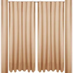 Bestlivings 2er Set Dekoschal Ellen mit Raffhalter - Fenstervorhänge in Sandgrau, eleganter Look mit Satin-Optik, lichtdurchlässig und dennoch blickdicht, ideal für ein harmonisches Wohnambiente.