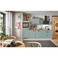 pino Küchenzeile 250 cm Fjordgrün mit Geräteschrank - Gestalte deine Traumküche mit der pino Küchenzeile! Hochwertige Materialien, praktische Vollauszüge und schnelle Lieferung machen diese Küche zur idealen Wahl für jeden Haushalt.