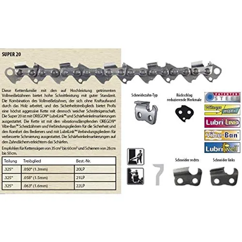 St?ck Oregon S?gekette Vollmei?el 325 1,6mm 32cm 56 TG passend f?r Stihl 2