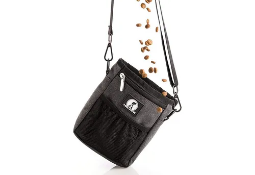 NELADE® Leckerlibeutel - Robuster & Wasserabweisender Futterbeutel für Hunde - Grau