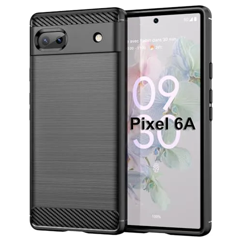 betterfon Carbon Handyhülle kompatibel mit Google Pixel 6A | Smartphone Case aus TPU-Silikon | Schwarz