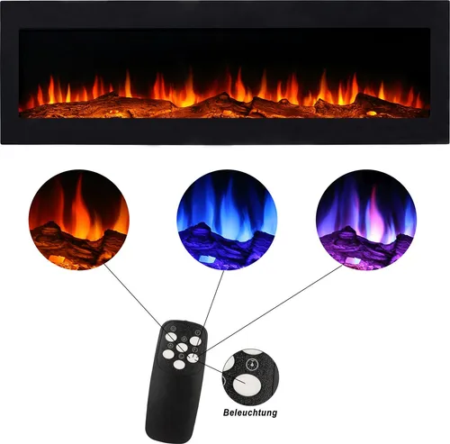 Sedex Elektrokamin Brixen B180 cm - Eleganter Wandkamin - Dekokamine mit stilvollem Design, erzeugt angenehmen Luftstrom und passt perfekt in moderne Wohnräume dank der schlichten Front aus schwarzem Sicherheitsglas.