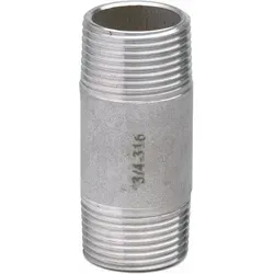 Edelstahl Fitting 530 Rohrdoppelnippel 3/4 Zoll X 80mm