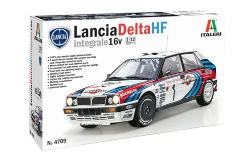 Italeri 4709 1:12 Lancia Delta HF Integrale - Detaillierter Modellbausatz - Vorgefertigte Motorfahrzeug-Modelle im Maßstab 1:12. Hochwertiger Bausatz für detailverliebte Bastler, inklusive bebilderter Anleitung für den einfachen Selbstaufbau.