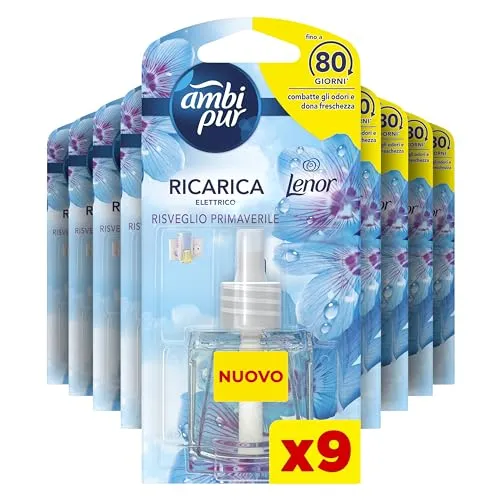 Ambi Pur Raumduft, 9 Nachfüllpackungen für Raumdiffusor, Frühlingserwachen, Raumduft, beseitigt Gerüche, bis zu 80 Tage Duft pro Nachfüllung
