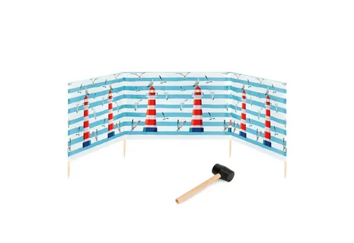 Garronda Strand Windschutz 4m mit Gummihammer GAEX001 - Wind- & Sichtschutz; Robuster Paravent für den Strand, schützt vor Wind und Sand; Inklusive Gummihammer für einfachen Aufbau; Hergestellt in der EU mit starkem Material und in vielen Farben erhältlich.