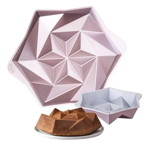 Dr. Oetker Rundform Creative 'Origami' - Backform aus Aluminiumguss mit PFAS-freier Antihaft-Beschichtung, Ø 24 cm, ideal für kreative Backprojekte in stilvollem rose-gold.