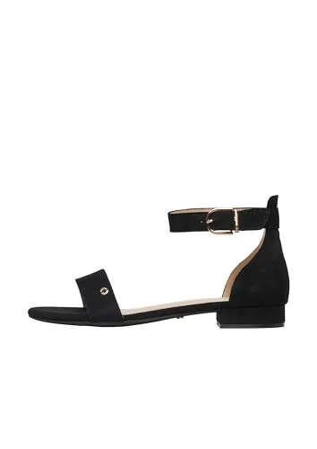 s.Oliver Sandalen in Leder-Optik - Elegante Sandalen in Lederoptik aus Synthetik mit einem auffälligen Schmuckdetail. Ideal für Business und Outdoor-Anlässe, vereinen sie klassischen Stil mit modernem Komfort.
