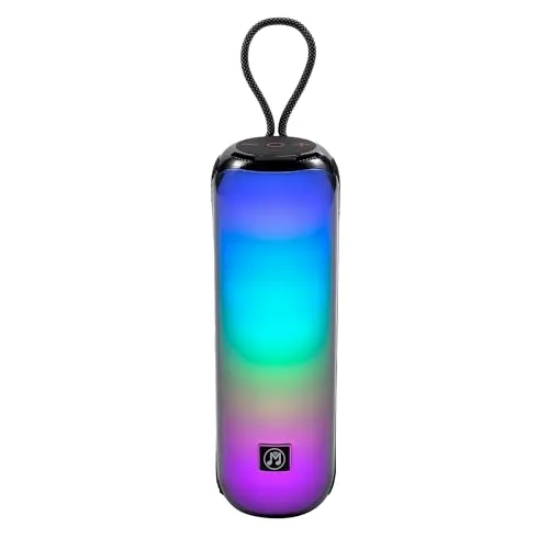 MusicMan BT-X66 Tragbarer Bluetooth-Lautsprecher - Tragbarer Bluetooth-Lautsprecher mit RGB-Disco-Lichtern, 1800mAh Akku für 4 Stunden Wiedergabe und vielseitiger Anschlussmöglichkeiten wie USB, FM-Radio und AUX - perfekt für jede Party!