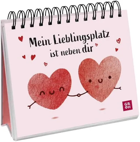 Mein Lieblingsplatz ist neben dir: Kleiner Aufsteller mit romantischen Liebeserklärungen für deinen Herzenmenschen | Perfekt als Geschenk zum Valentinstag, Jahrestag oder einfach so