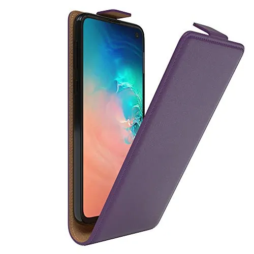 EAZY CASE Hülle kompatibel mit Samsung Galaxy S10e Flip Cover zum Aufklappen, Handyhülle aufklappbar, Schutzhülle, Flipcover, Flipcase, Flipstyle Case vertikal klappbar, aus Kunstleder, Lila