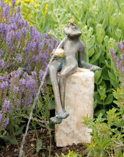Bronzefigur Garten Froschkönig in bronze von Rottenecker