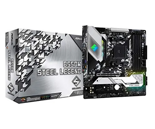 Produktbild ASRock AMD Ryzen 3000 ( Soket AM4) B550 Micro ATX Motherboard B550M Steel Legend