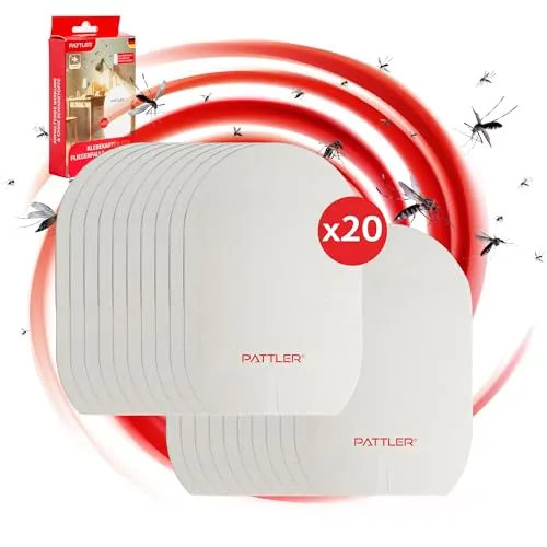 PATTLER® Nachfüllset mit 20 Klebekarten für UV Fliegenfalle - Fliegen Klebefalle - Extra Starke Klebefläche hält Insekten bei minimaler Berührung