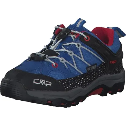 CMP Kinder Trekking Schuhe Rigel Low 3Q54554 Cobalto-Stone-Fire 32 - Wanderschuhe mit Stützsystem im Knöchelbereich und abriebfestem Schutzband, ideal für kleine Abenteurer auf Tour.