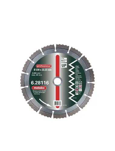 Metabo Diamant-Trennscheibe 350 mm - Universell einsetzbar - Schleif- & Trennscheiben für präzises Trennen mit 24 Segmenten und hoher Arbeitshöchstgeschwindigkeit von 100 m/s - ideal für Profis.