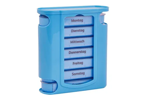 Wellgro Pillendose Tablettenbox für 7 Tage je 4 Fächer