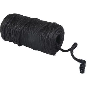 Rayher Bindfaden 4200401, Jutegarn, 6-fach, Stärke 6mm, schwarz, Länge 35m